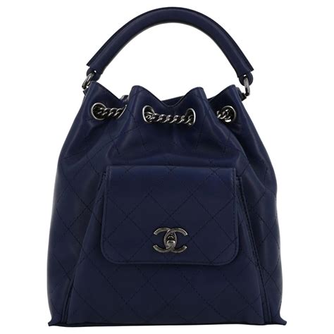 chanel navy backpack